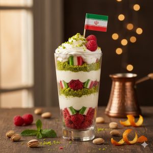 طرز تهیه پارف با شیرینی پرچمی